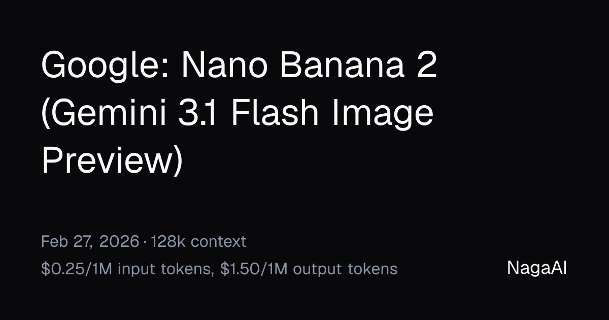 Nano Banana 2 (Gemini 3.1 Flash Image Preview) API Provider | NagaAI