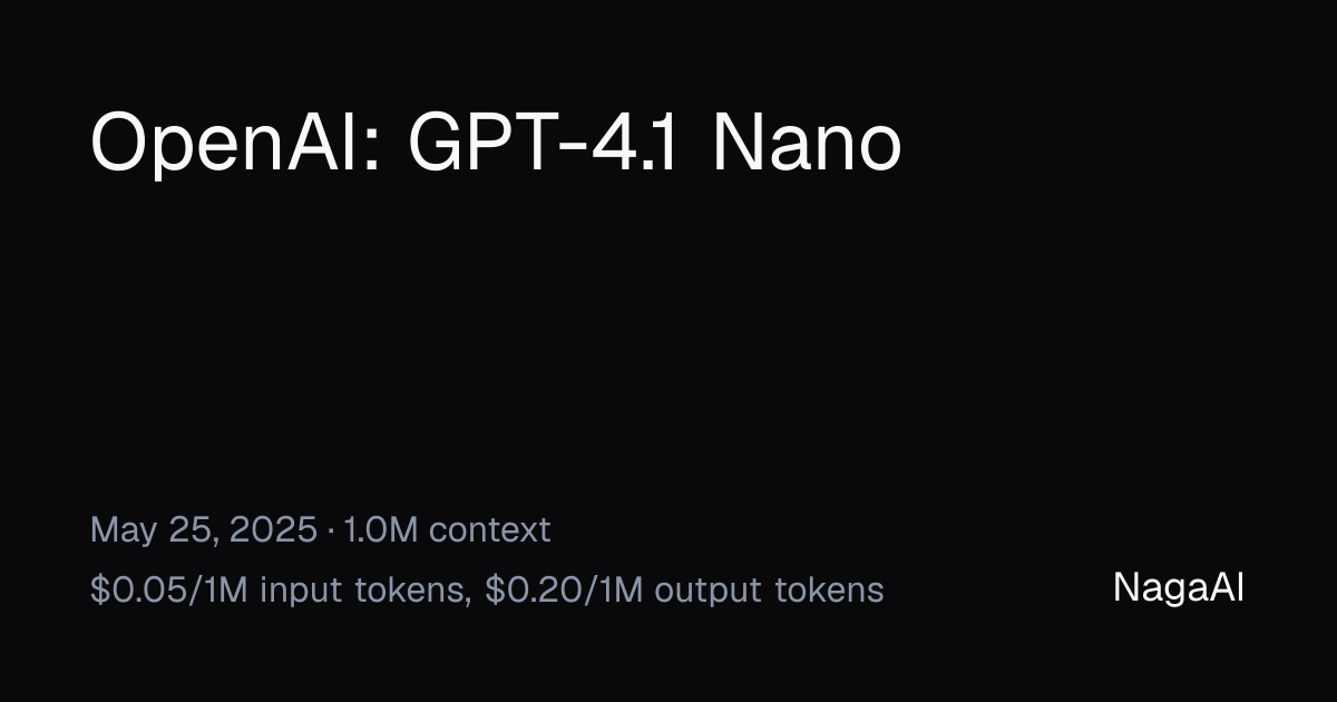 GPT-4.1 Nano — Model | NagaAI