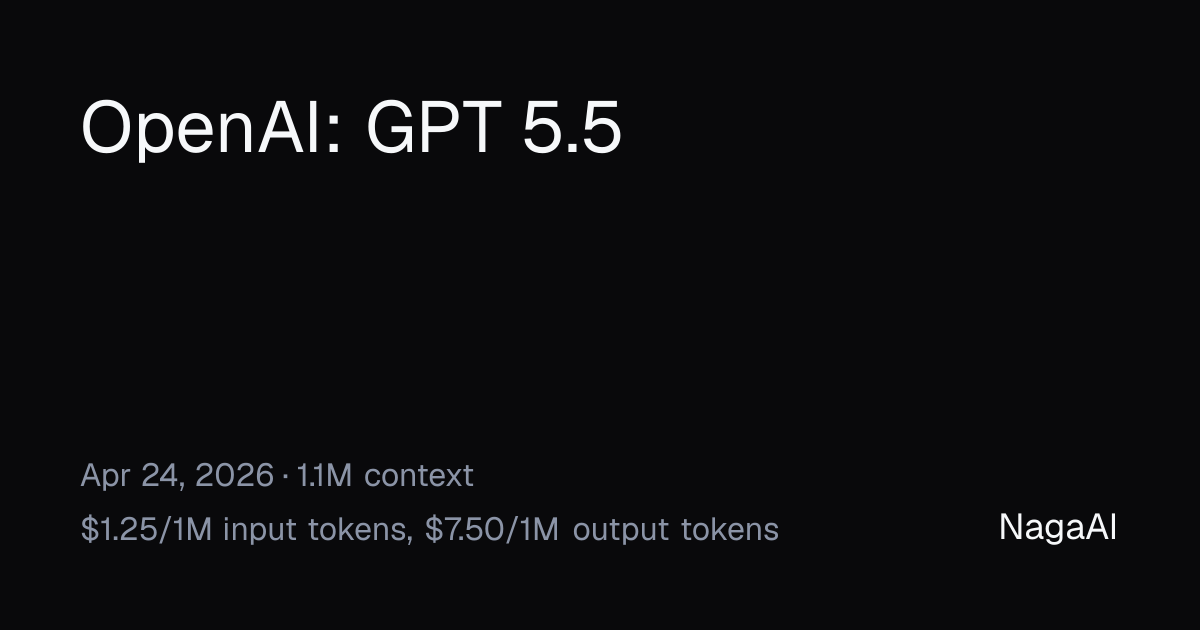 GPT 5.5 API Provider | NagaAI