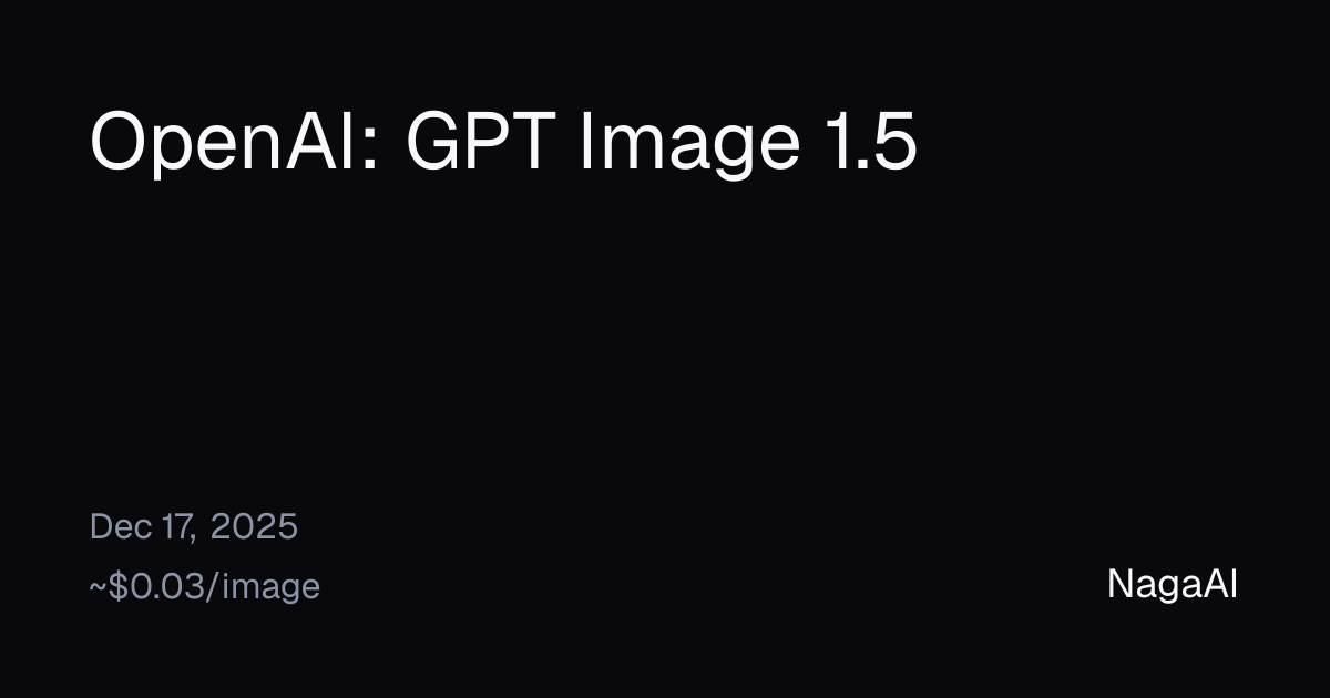 GPT Image 1.5 API Provider | NagaAI