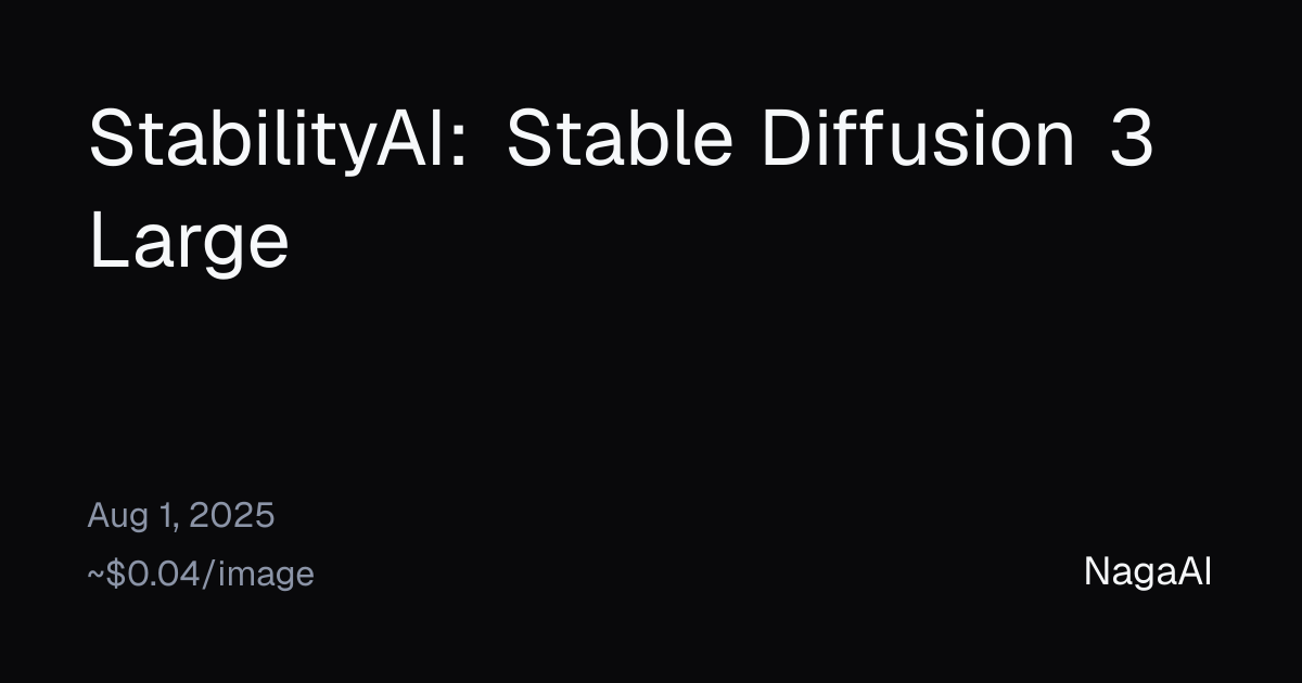 Stable Diffusion 3 Large API Provider | NagaAI